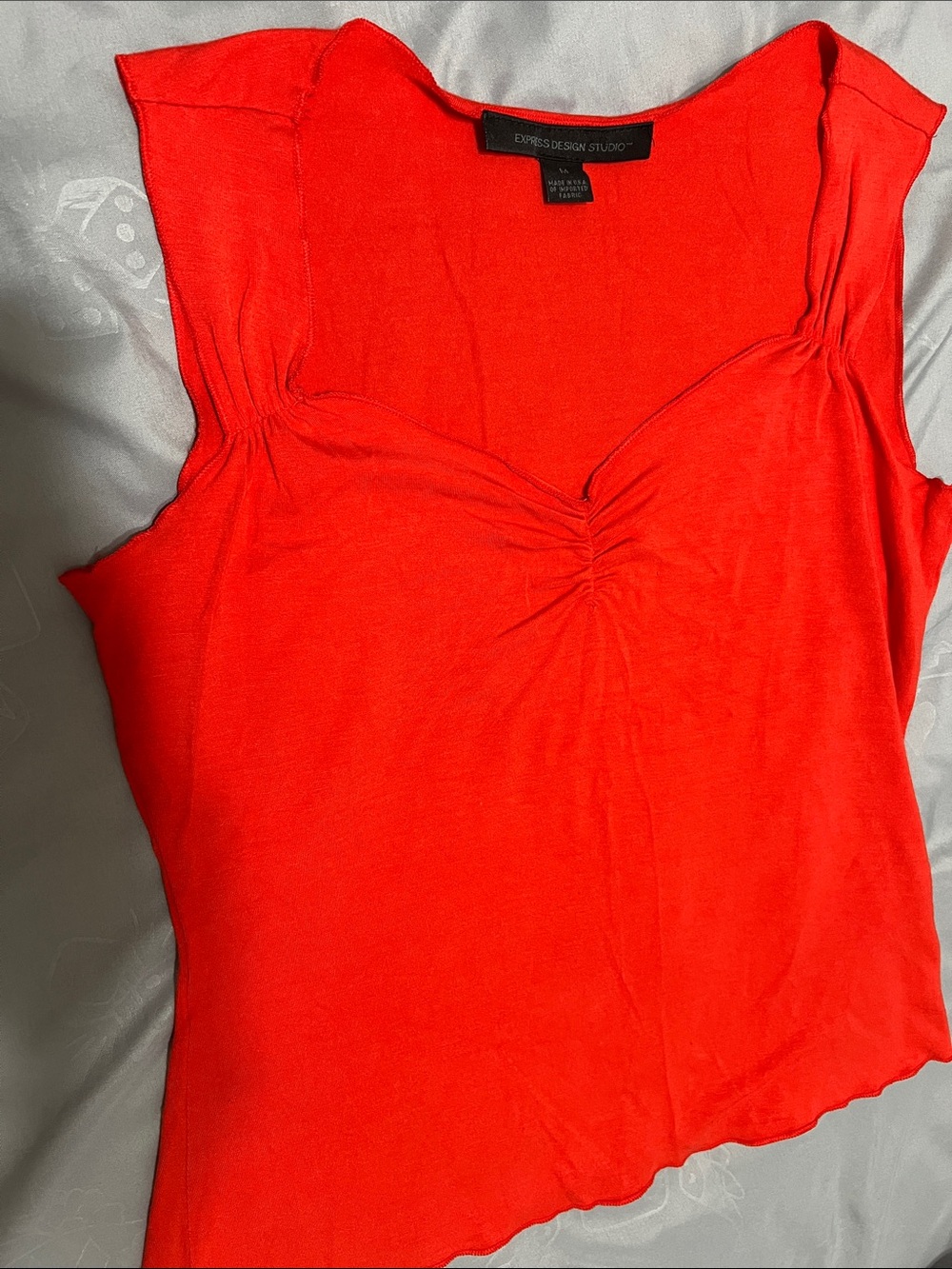Express Bright Red Sleeveless V-Neck Tank